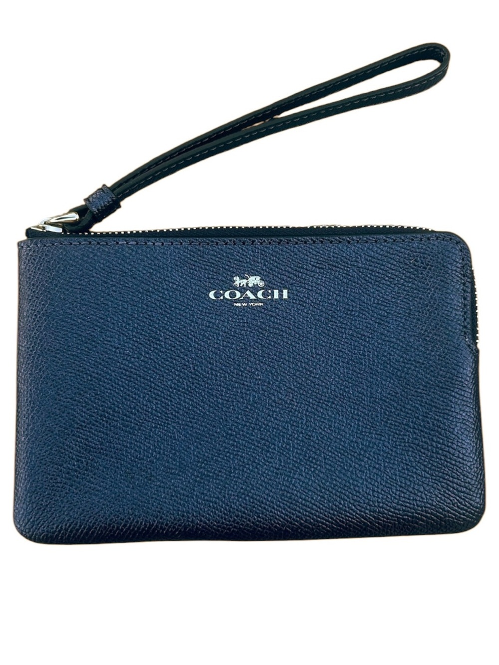 COACH Leather Corner Zip Wristlet